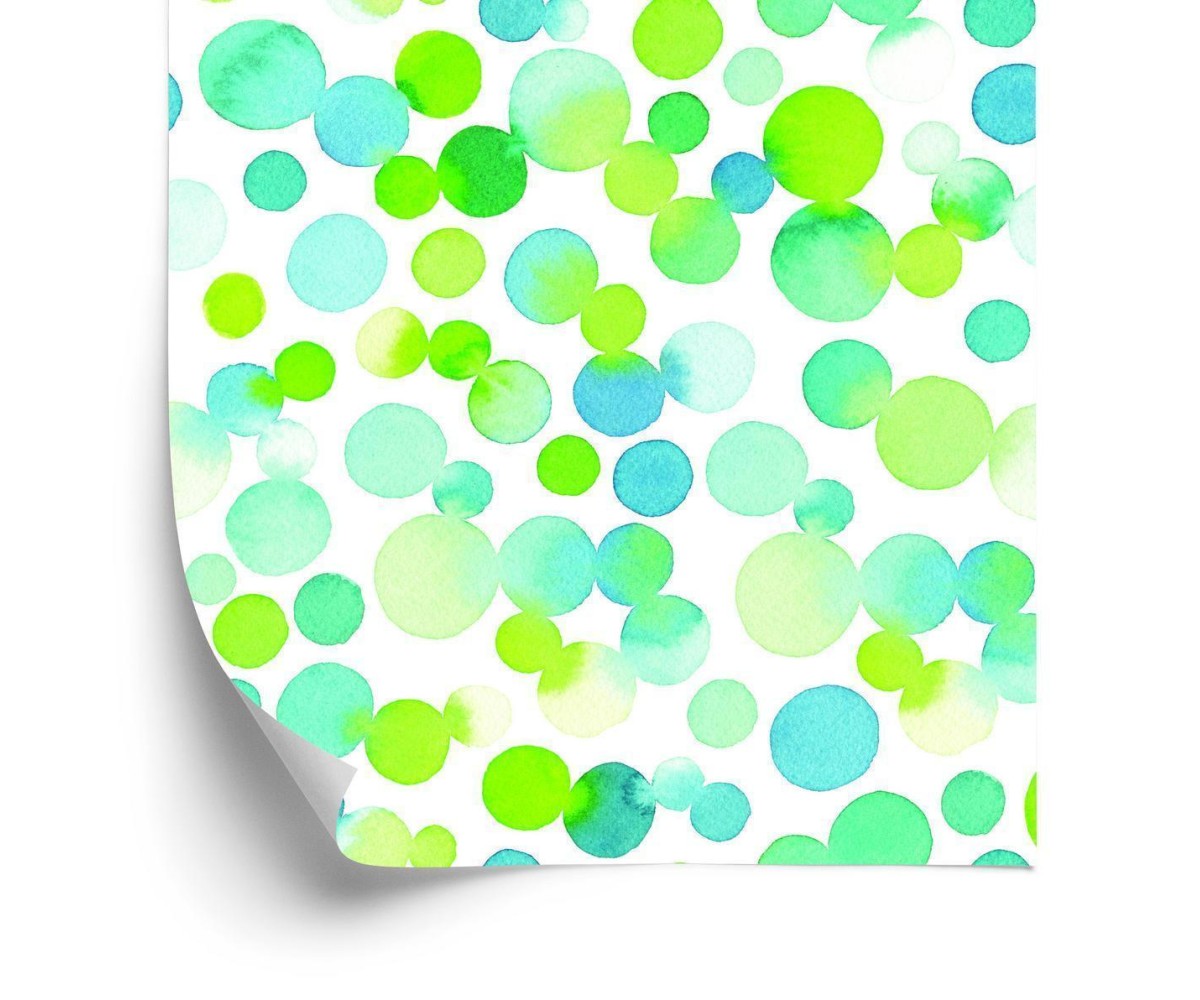 Tapete Aquarell Grüne Kreise
