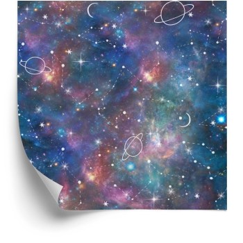 Tapete Galaxie Und Gemalte Planeten