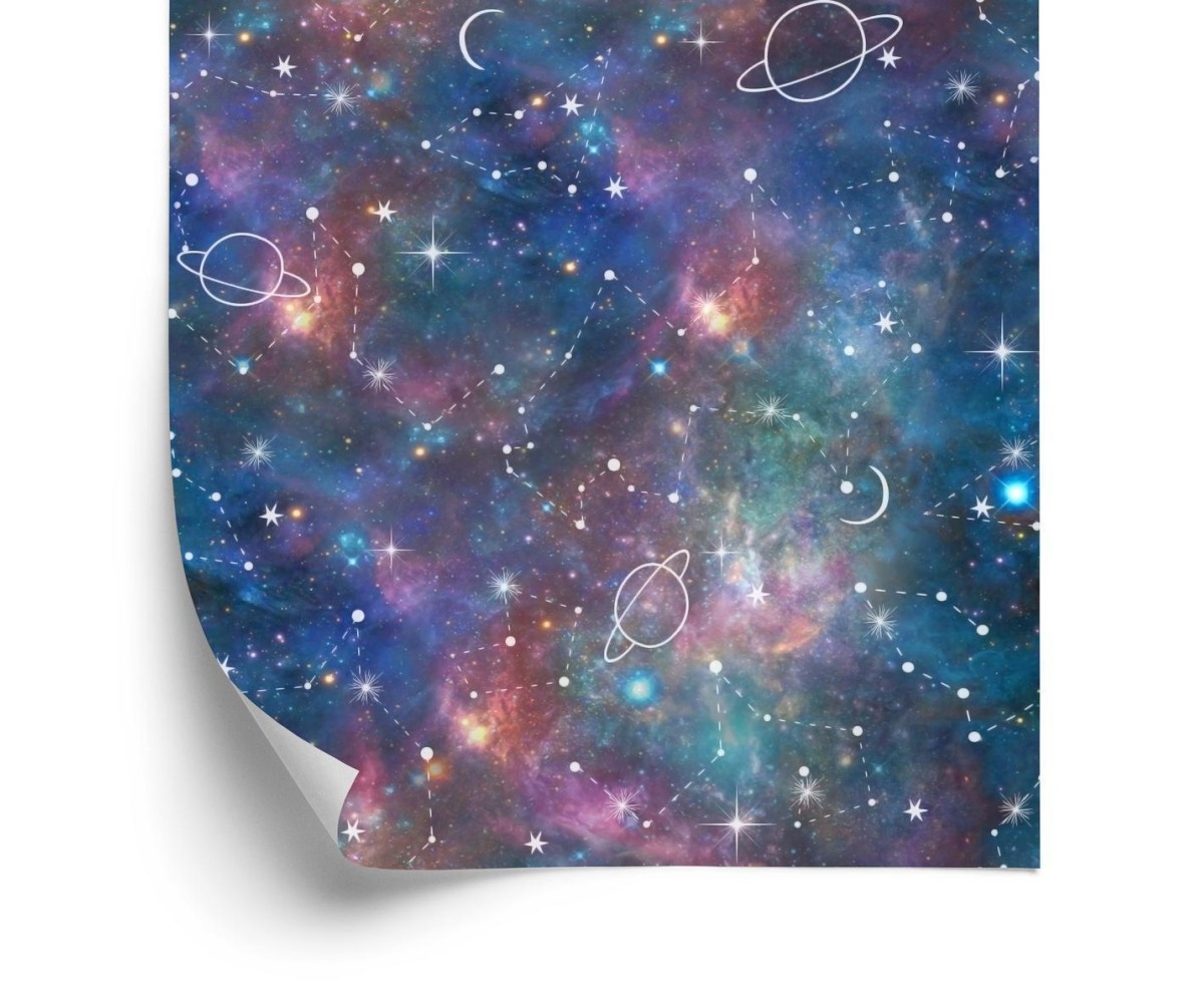 Tapete Galaxie Und Gemalte Planeten