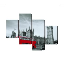 Mehrteiliges Bild Roter Londoner Bus