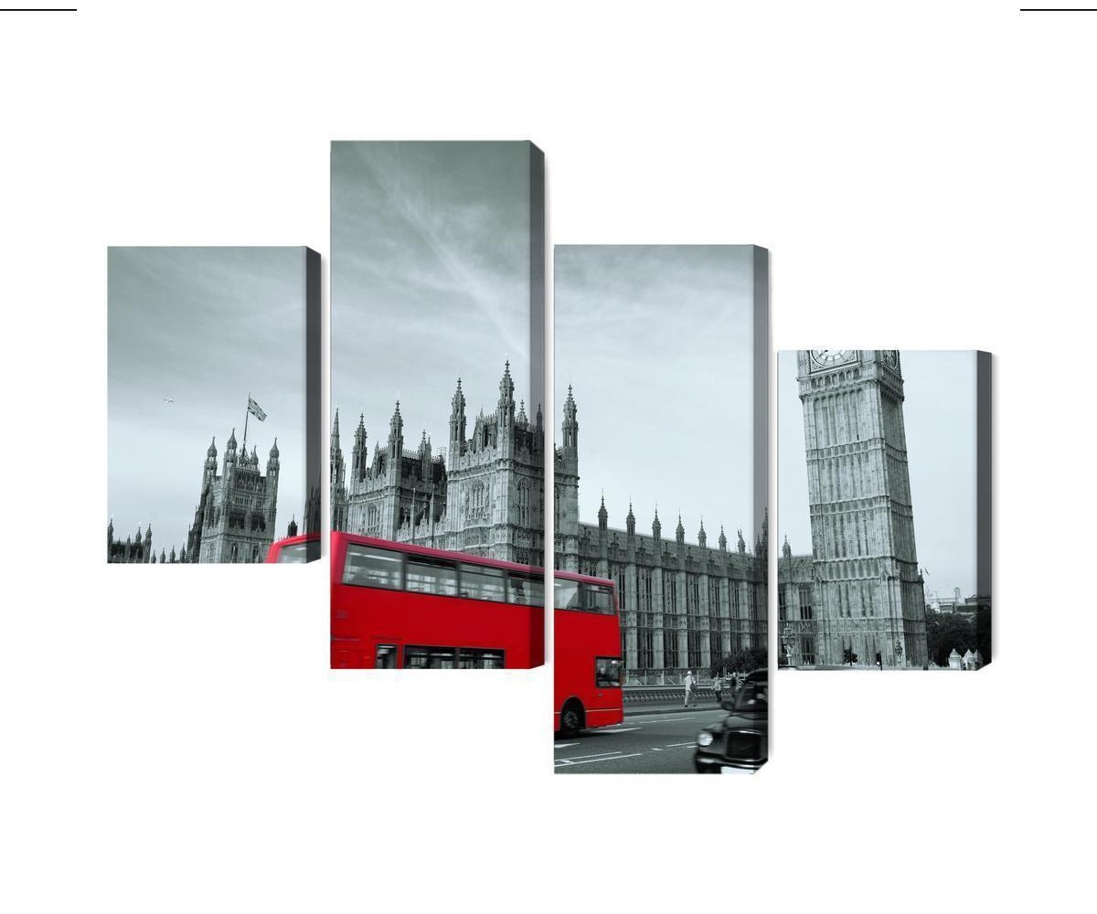 Mehrteiliges Bild Roter Londoner Bus