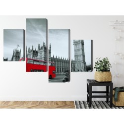 Mehrteiliges Bild Roter Londoner Bus