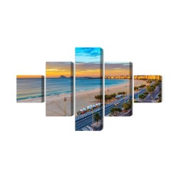 Mehrteiliges Bild Sonnenaufgangsansicht Von Copacabana-Strand Und Avenida