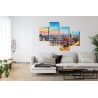 Mehrteiliges Bild Bunter Himmel Und Berlin-Panorama