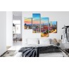 Mehrteiliges Bild Bunter Himmel Und Berlin-Panorama