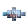Mehrteiliges Bild Shanghai-Panorama Bei Nacht