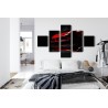Mehrteiliges Bild Roter Sportwagen 3D