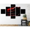 Mehrteiliges Bild Roter Sportwagen 3D