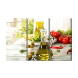Mehrteiliges Bild Krug Mit Frischem Öl