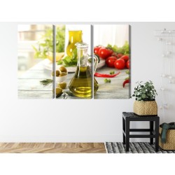 Mehrteiliges Bild Krug Mit Frischem Öl