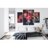 Mehrteiliges Bild Bunte Blumen Für Vintage-Stil