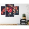Mehrteiliges Bild Bunte Blumen Für Vintage-Stil
