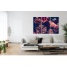 Mehrteiliges Bild Bunte Blumen Im Retro-3D-Stil