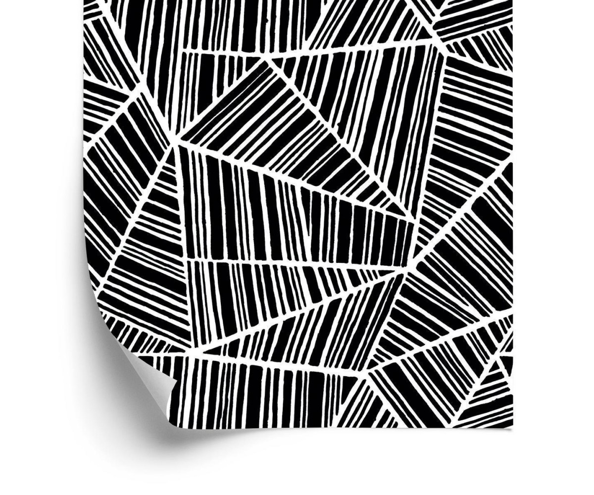 Tapete Schwarz-Weiße Geometrische Muster