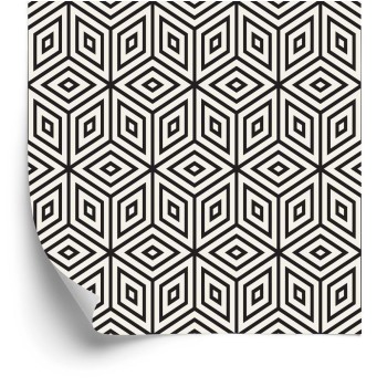 Tapete Geometrisch - Würfel Und Diamanten