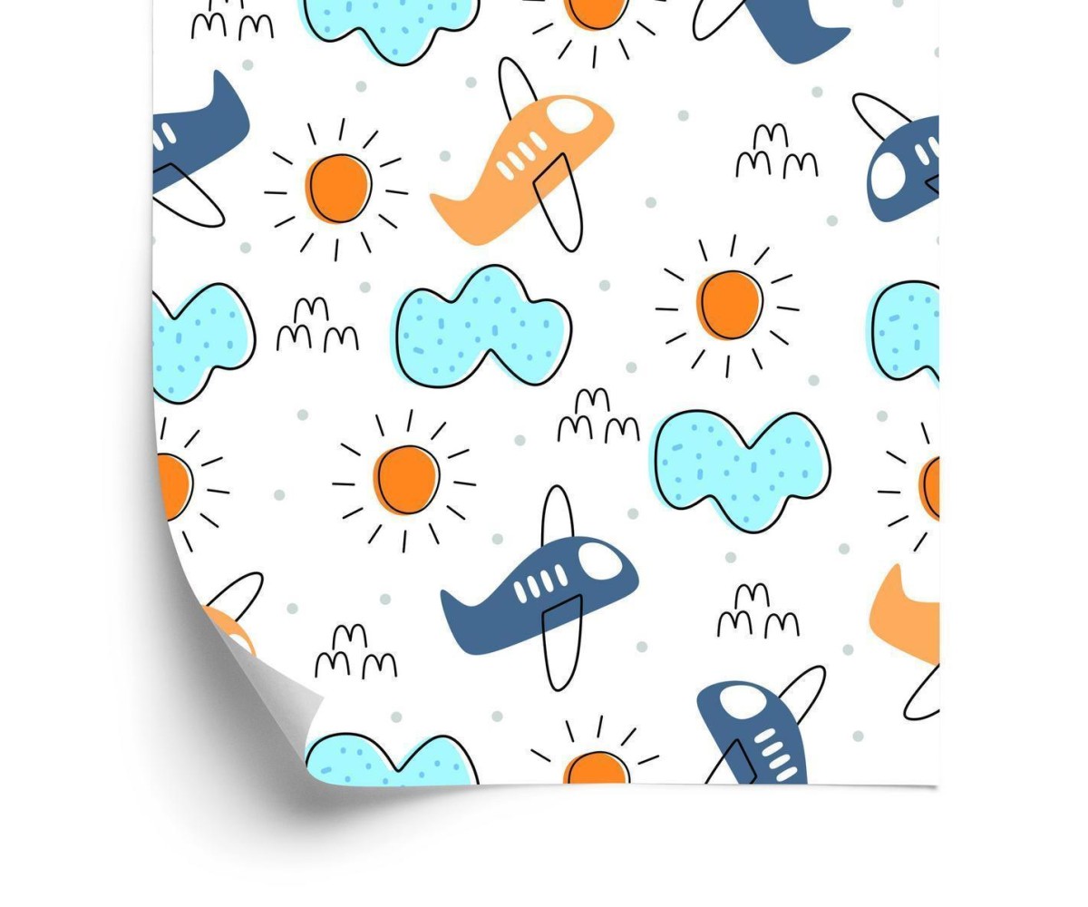 Tapete Minimalistische Märchenflugzeuge