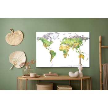 Leinwandbild Physische Karte Der Welt
