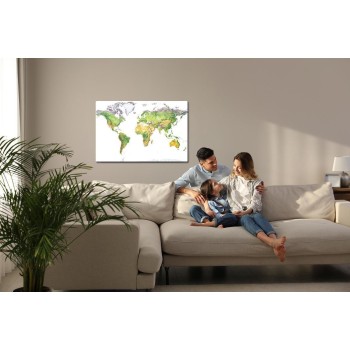 Leinwandbild Physische Karte Der Welt