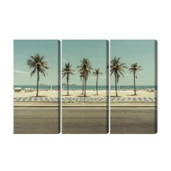 Mehrteiliges Bild Palmen Am Strand Von Ipanema In Rio De Janeiro