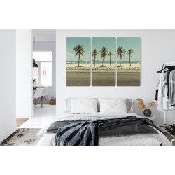 Mehrteiliges Bild Palmen Am Strand Von Ipanema In Rio De Janeiro