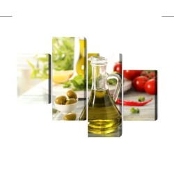 Mehrteiliges Bild Krug Mit Frischem Öl