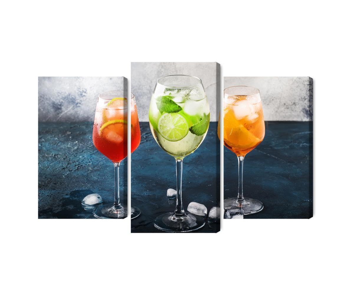 Mehrteiliges Bild Gläser Mit Sommercocktails