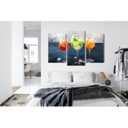 Mehrteiliges Bild Gläser Mit Sommercocktails