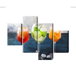 Mehrteiliges Bild Gläser Mit Sommercocktails