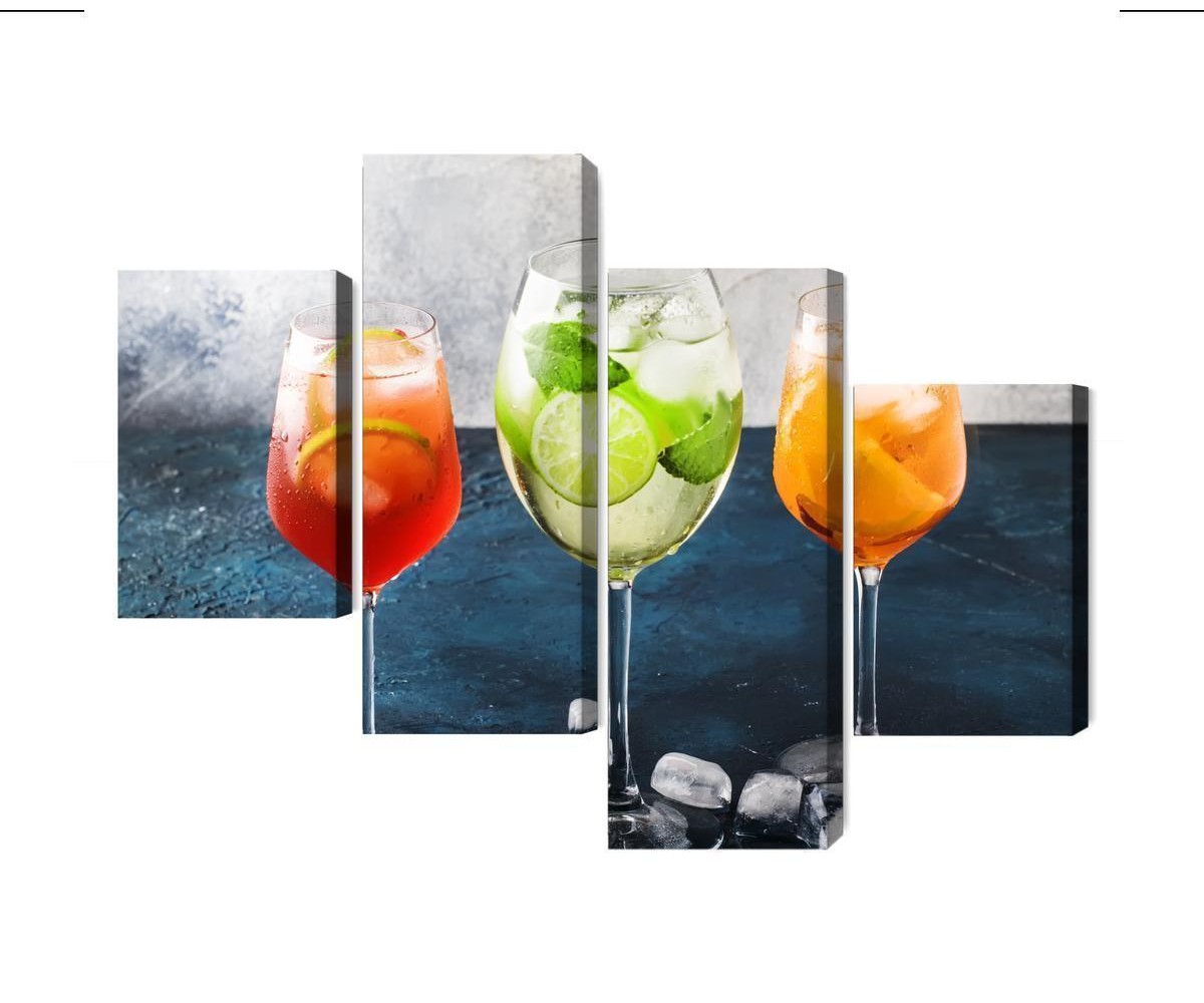 Mehrteiliges Bild Gläser Mit Sommercocktails