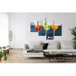 Mehrteiliges Bild Gläser Mit Sommercocktails