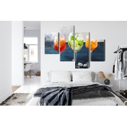 Mehrteiliges Bild Gläser Mit Sommercocktails