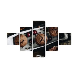 Mehrteiliges Bild Muffins Mit Kirschen