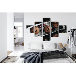 Mehrteiliges Bild Muffins Mit Kirschen