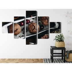 Mehrteiliges Bild Muffins Mit Kirschen