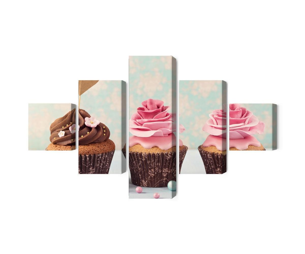 Mehrteiliges Bild Muffins Mit Sahne