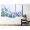 Mehrteiliges Bild Schmetterling Und Wildblumen