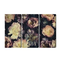 Mehrteiliges Bild Ein Bunter Blumenstrauß Im Vintage-Stil