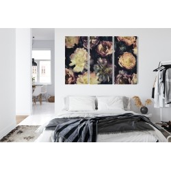 Mehrteiliges Bild Ein Bunter Blumenstrauß Im Vintage-Stil