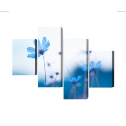 Mehrteiliges Bild Zarte Blaue Blüten