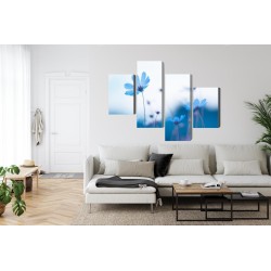 Mehrteiliges Bild Zarte Blaue Blüten