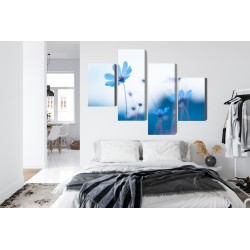 Mehrteiliges Bild Zarte Blaue Blüten