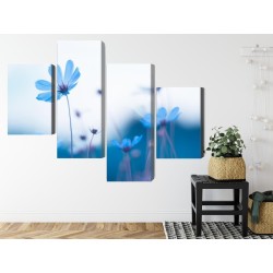 Mehrteiliges Bild Zarte Blaue Blüten