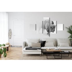 Mehrteiliges Bild Bison Im Nebel 3D