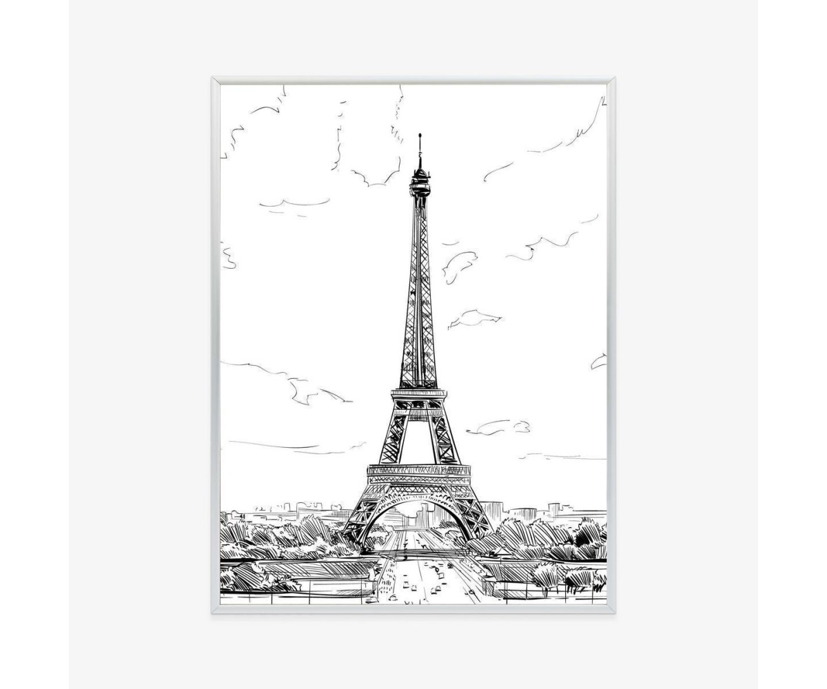 Poster Eiffelturm - Skizze