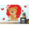 Fototapete The Big Heart Bears: Bradley Hat Blumen
