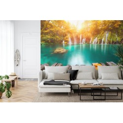 Fototapete Herbst Wasserfall