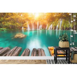 Fototapete Herbst Wasserfall
