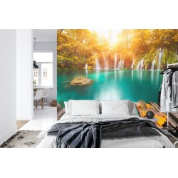 Fototapete Herbst Wasserfall