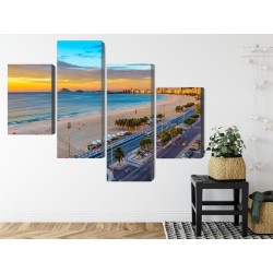 Mehrteiliges Bild Sonnenaufgangsansicht Von Copacabana-Strand Und Avenida