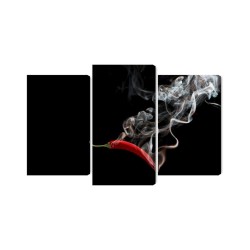 Mehrteiliges Bild Roter Chili Mit Rauch